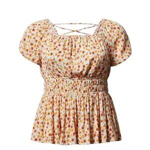 Torrid Washable Crinkle Gauze Cris Cross Back Top